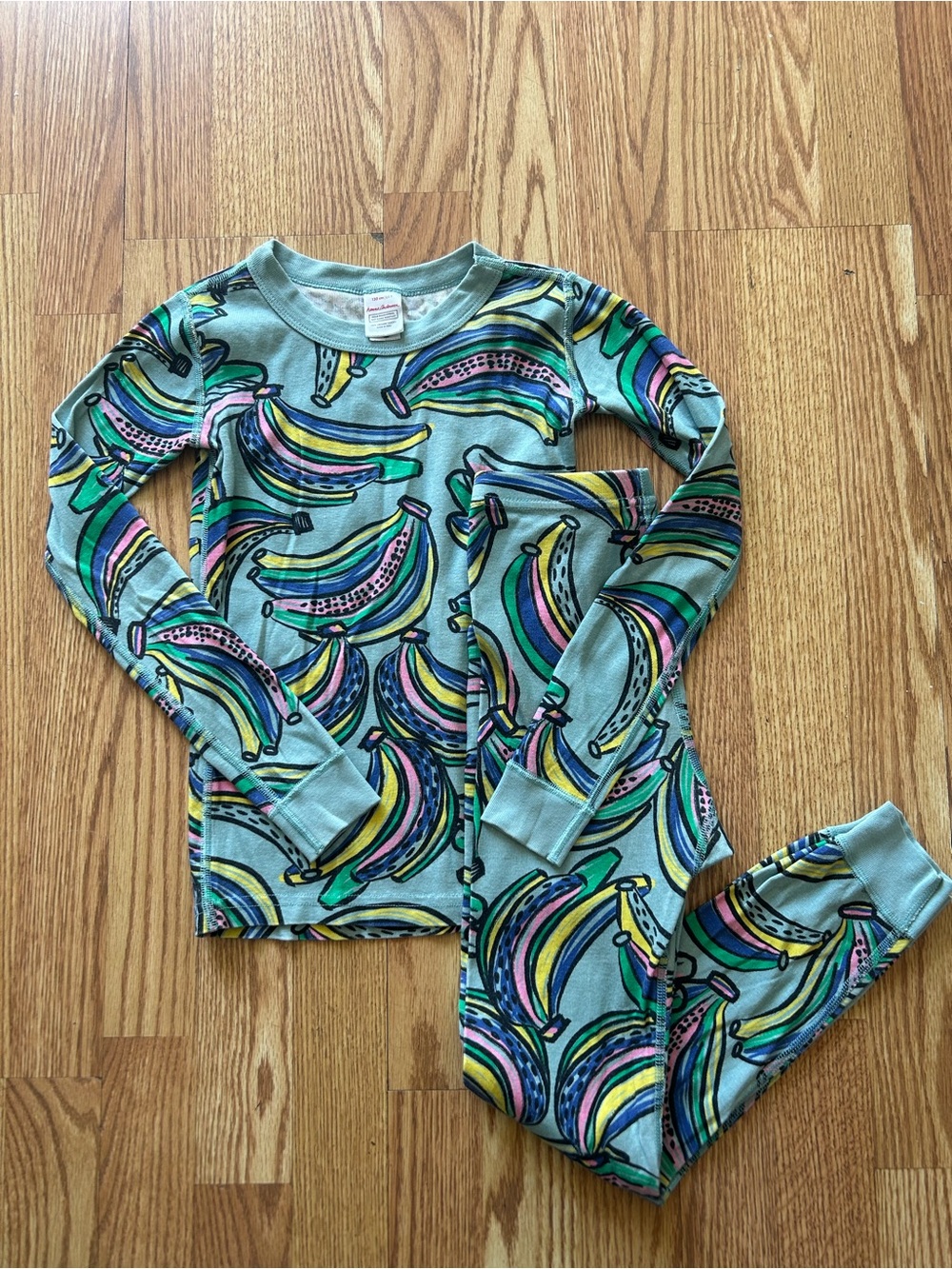 Hanna Andersson Girls Colorful Banana Print Pajama Set Size130/US8